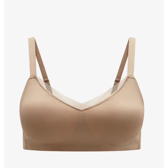 THIRDLOVE nude wireless comfort 24/7 Classic Unlined Crossover Minimizer bra - Picture 1 of 7